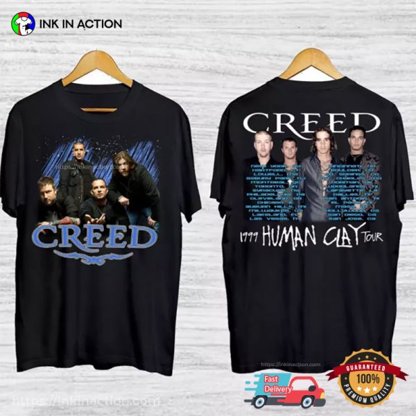 Creed 1999 Human Clay Tour Retro Concert T-shirt