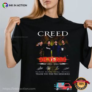 Creed Band 30 Years Anniversary 1994 2024 Signatures T shirt 1