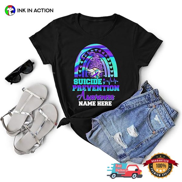 Customized Suicide Awareness Month 2024 Gnome Ribbon T-shirt