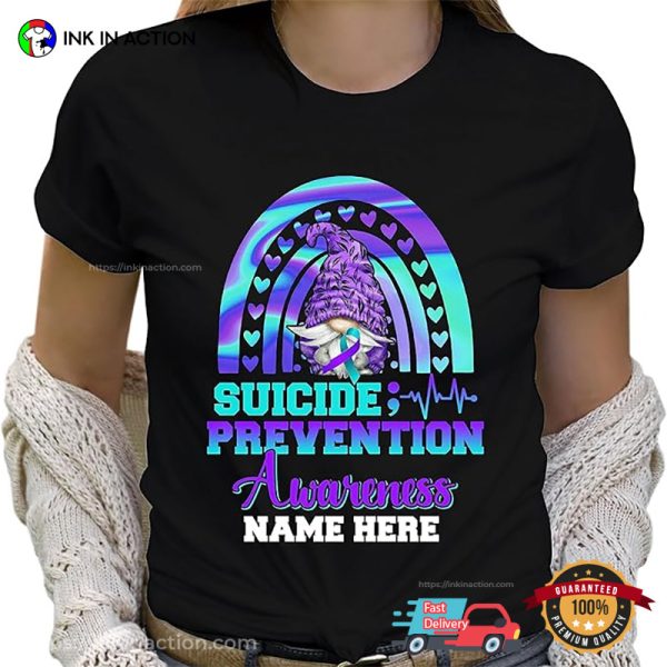 Customized Suicide Awareness Month 2024 Gnome Ribbon T-shirt