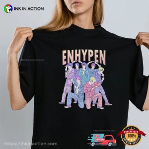 ENHYPEN Korean boy band heart hand sign Graphic Tee 3