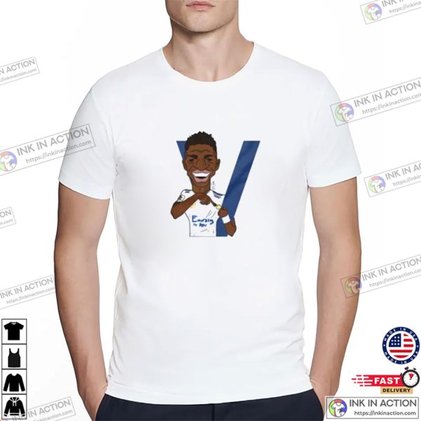 Funny Real Madrid Vinicius Junior Comic Win Champions League Tee