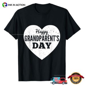 Heart Happy Grandparents Day Basic T shirt 3