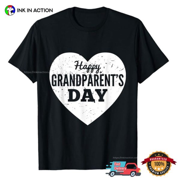 Heart Happy Grandparents Day Basic T-shirt