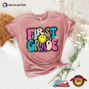 Hello First Grade Teacher Rainbow T shirt 3