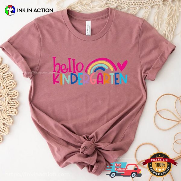 Hello Kindergarten Rainbow Comfort Colors T-shirt