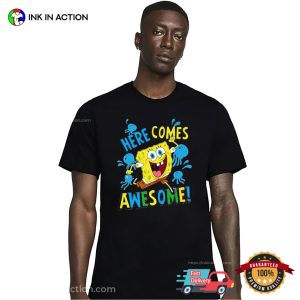 Here Comes Awesome! SpongeBob SquarePants Cartoon T shirt 2