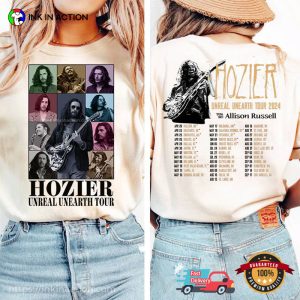 Hozier 2024 Unreal Unearth Tour Dates 2 Sided T shirt 2