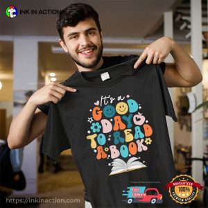 It's A Good Day To Read A Book Groovy Style T shirt 2