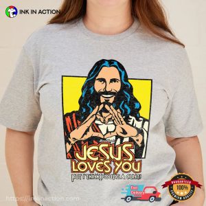JESUS LOVES YOU Heart Hand Sign Funny Jesus Shirt