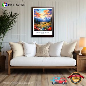 Jackson Hole Travel Poster of Wyoming Wall Art No.1