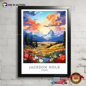 Jackson Hole Travel Poster of Wyoming Wall Art No.1 3