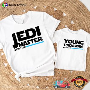 Jedi Master And Young Padawan Star Wars Family Matching T shirt 1