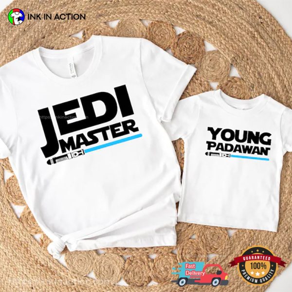 Jedi Master And Young Padawan Star Wars Family Matching T-shirt