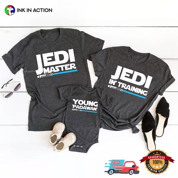 Jedi Master And Young Padawan Star Wars Family Matching T-shirt