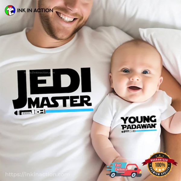 Jedi Master And Young Padawan Star Wars Family Matching T-shirt