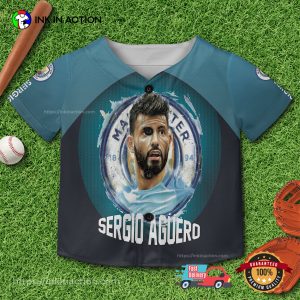Kun Aguero Man City Aguero 10 Argentine Footballer Baseball Jersey