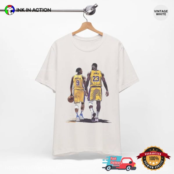 Lebron And Bronny James Father And Son Basketball Shirt