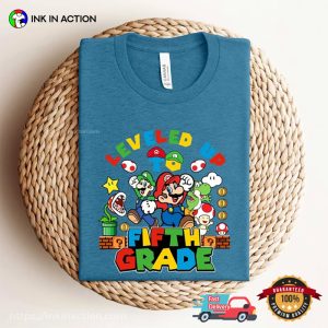 Leveled Up To First Grade Funny Mario Back To School Shirt 2