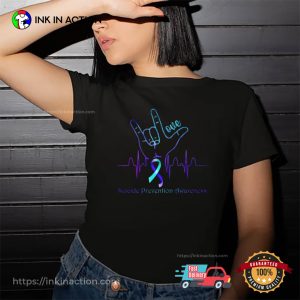 Love Suicide Prevention Awareness Purple Ribbon T shirt 1