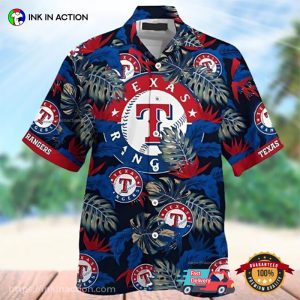 MLB Texas Ranger Tropical Leaf Hawaiian Shirt