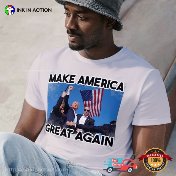 Make America Great Again Trump Assassination Photo T-shirt