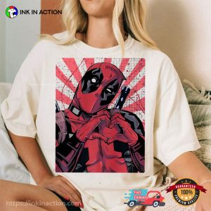 Marvel Deadpool Love Sign Funny X-Men Cartoon Comfort Colors T-shirt