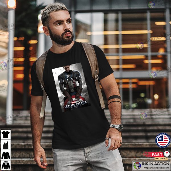 Marvel Studios Captain America Movie Poster T-Shirt