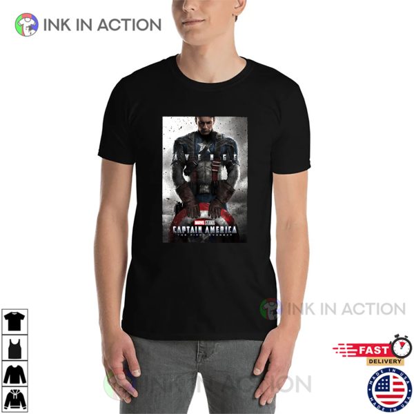 Marvel Studios Captain America Movie Poster T-Shirt