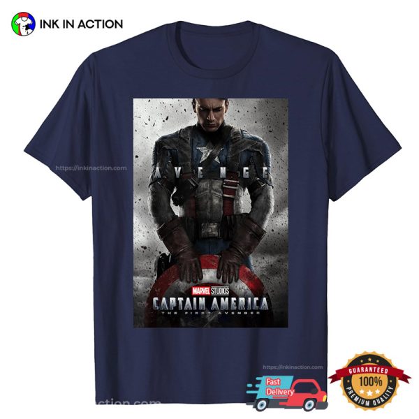 Marvel Studios Captain America Movie Poster T-Shirt