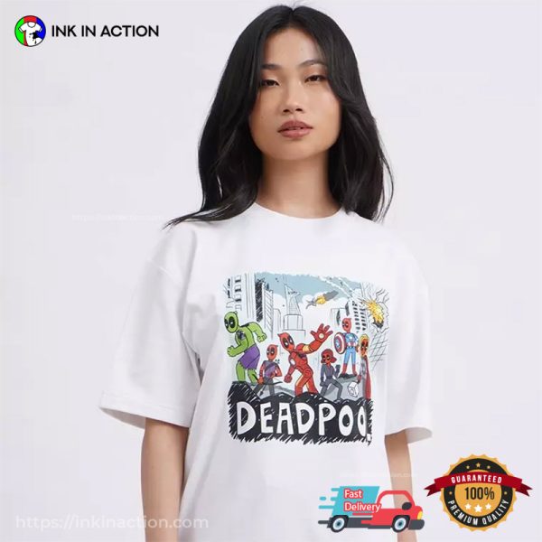 Marvel Studios Deadpool Avengers Funny Art T-shirt