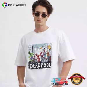 Marvel Studios Deadpool Avengers Funny Art T-shirt