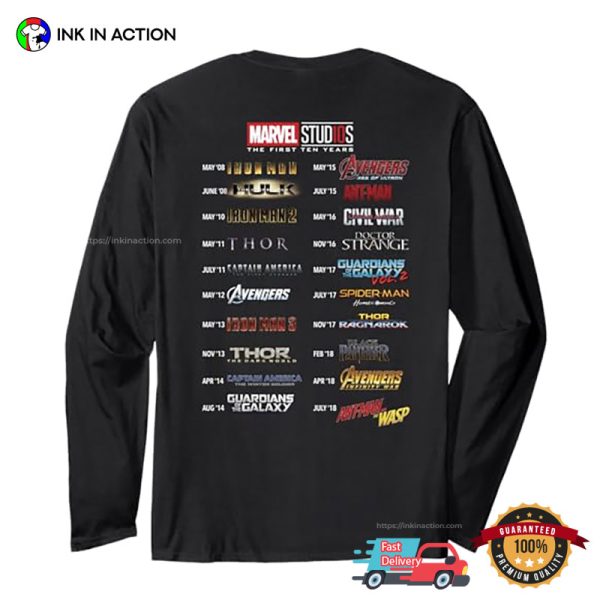 Marvel Studios Ten Years More Than A Fan T-shirt