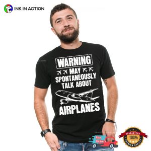 May Spontaneously Talk About Airplanes Retro aviation t shirt