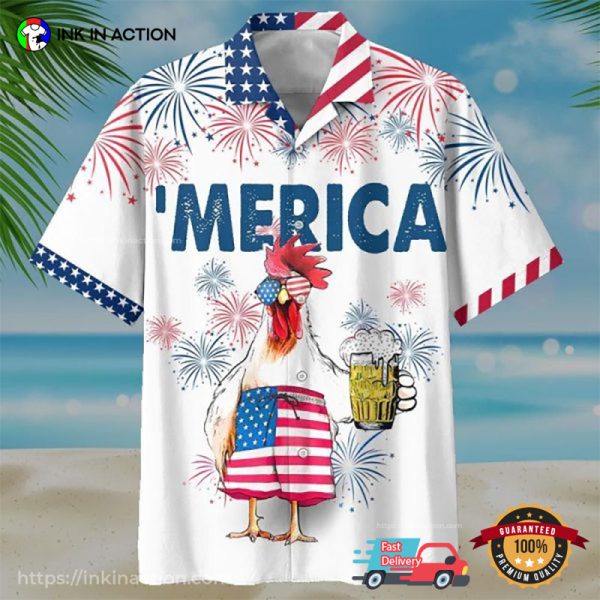 Merican Chicken Beer Hawaiian Shirt