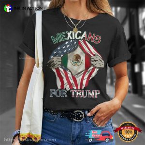 Mexicans For Trump 2024 Mexico Usa Friendship Flag T Shirt 3