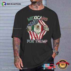 Mexicans For Trump 2024 Mexico Usa Friendship Flag T Shirt 4