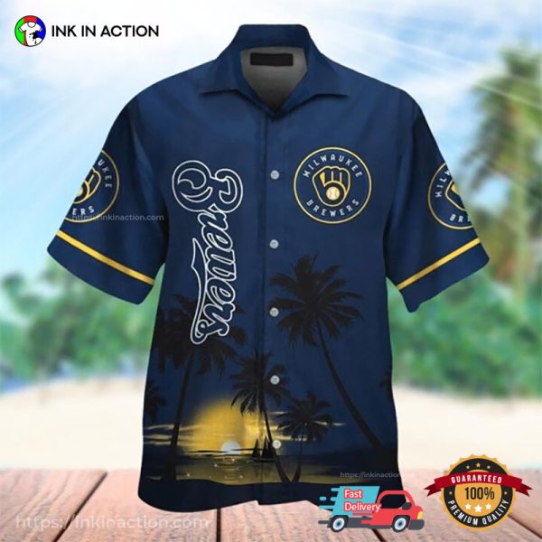 Milwaukee Brewers Tropical Island Sunset Hawaii Shirt