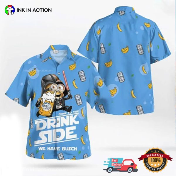 Minion Darth Vader Drink Side Busch Light Beer Hawaiian Shirt