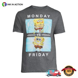 Monday vs Friday SpongeBob SquarePants Emotion Graphic Tee 1