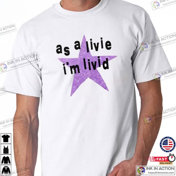 Olivia Rodrigo As A Livie I’m Livid Retro T-Shirt