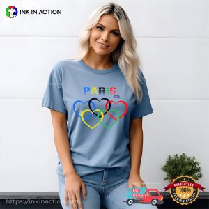 Paris 2024 Olympic Heart Rings T shirt 1