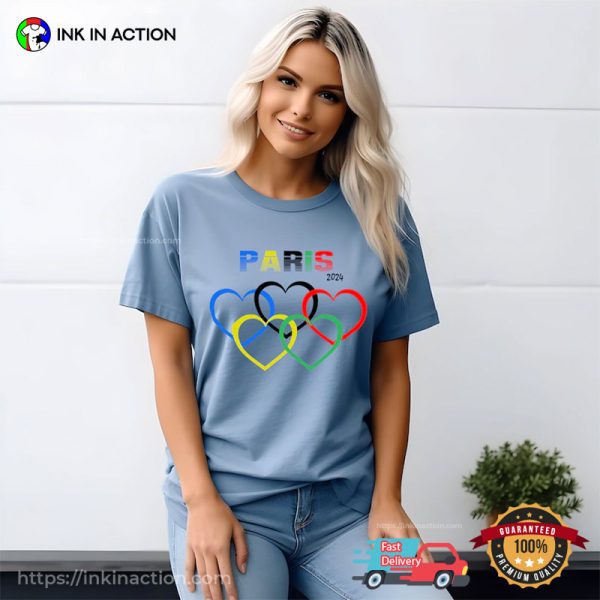 Paris 2024 Olympic Heart Rings T-shirt