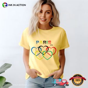 Paris 2024 Olympic Heart Rings T shirt 3