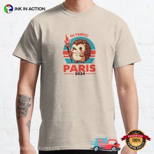 Paris 2024 Olympic Hedgehog Mascot T shirt 3