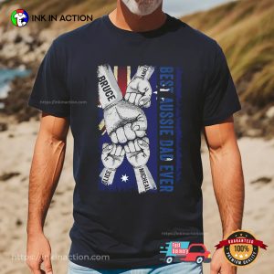Personalized Best Aussie Dad Ever T-shirt, Australian Father’s Day Merch