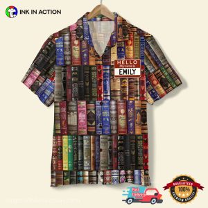 Personalized Bookcase Spine Pattern Hawaiian Shirt