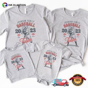 Personalized Family Baseball Team Vintage Matching T-shirt 1