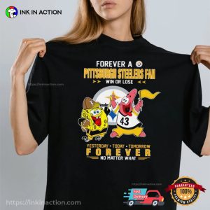 Pittsburgh Steelers SpongeBob SquarePants Forever Fan Forever Fan No Matter What Graphic Tee 1