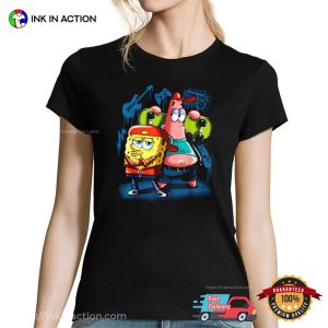 Punk Rock Spongebob SquarePants And Patrick Star Hip Hop Graphic Tee 1